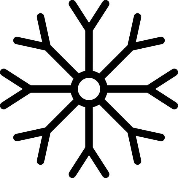 Icono Nieve Fría Navidad Estilo Del Esquema — Vector de stock
