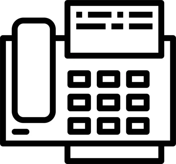 Faxtelefon Symbol Umrissen Anrufen — Stockvektor