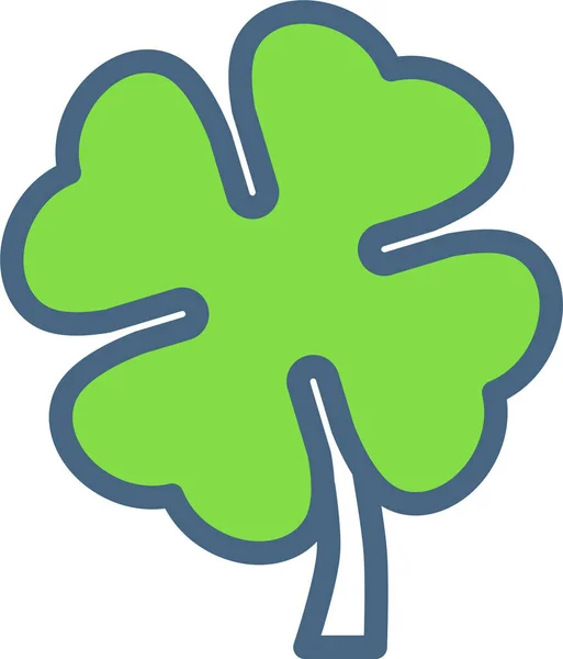 Clover Day Four Icon Filledoutline Style — Stockvector