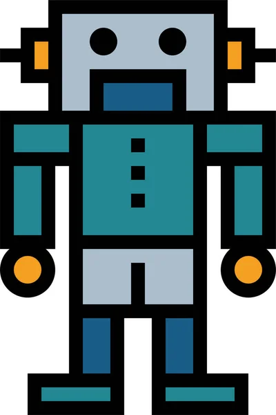 Robot Robot Toy Filledoutline Icon Filledoutline Style —  Vetores de Stock