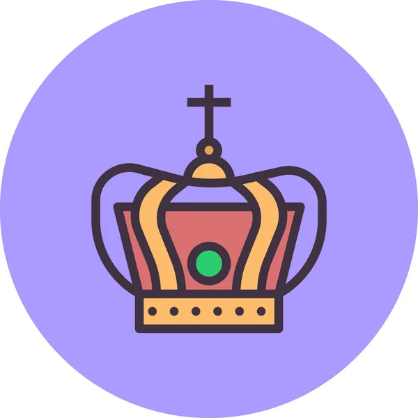 Christ Crown God Icon Filledoutline Style — Stockvector