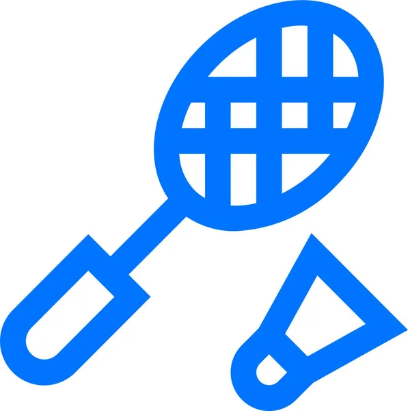 Icône Plume Balle Badminton Dans Style Contour — Image vectorielle