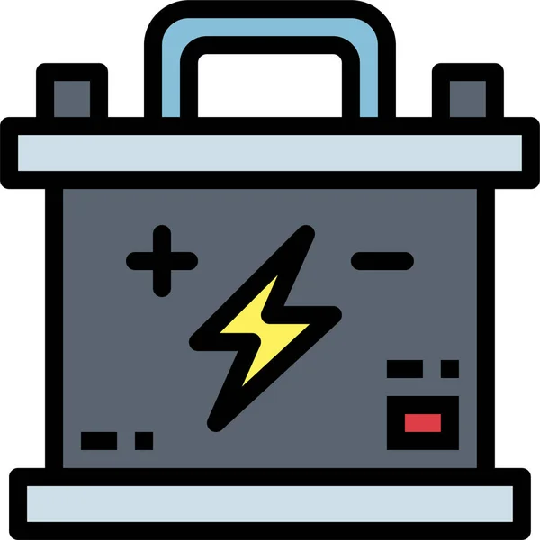 Battery Starter Tools Icon Filledoutline Style — 图库矢量图片