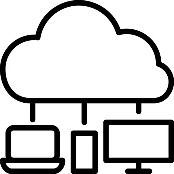 Dispositif Cloud Icône Internet Des Objets — Image vectorielle