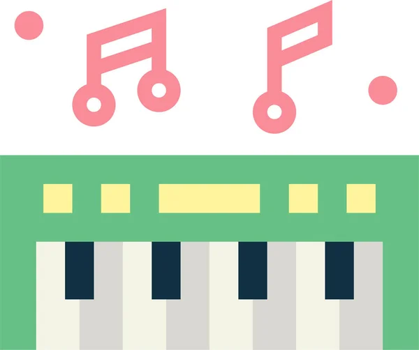 Electronics Keyboard Music Icon Flat Style — Stock Vector