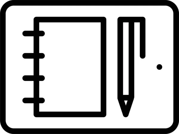 Nota Lección Icono Del Bloc Notas Educacióncategoría Aprendizaje Escolar — Archivo Imágenes Vectoriales