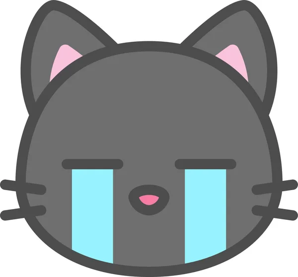 Avatar Cat Cry Icon Filledoutline Style — ストックベクタ