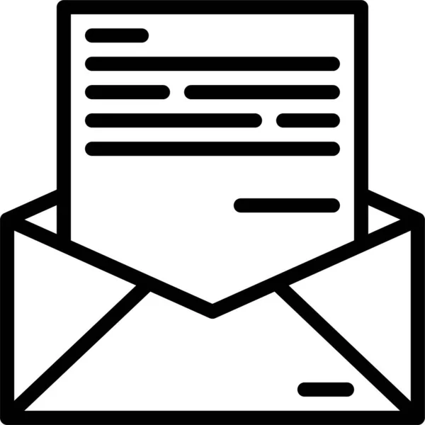 Kontaktbrief Mail Symbol Umrissstil — Stockvektor