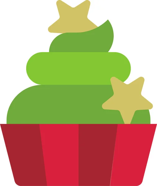 Natal Comida Cupcakes Ícone Categoria Natal — Vetor de Stock