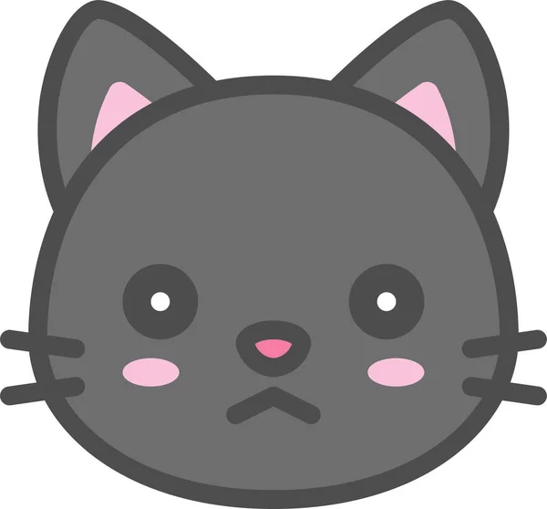 Avatar Gato Bonito Ícone Estilo Filledoutline — Vetor de Stock