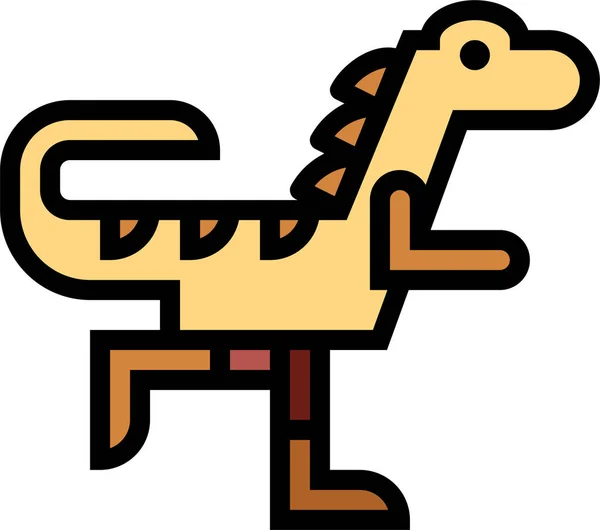 Allosaurus Animals Carnivore Icon Filledoutline Style — Stockvector