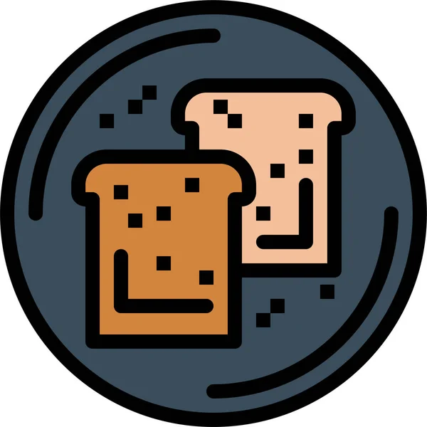 Bakery Bread Breakfast Icon Filledoutline Style — Image vectorielle