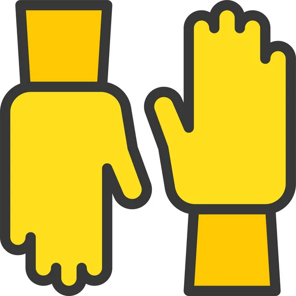 Ikona Ochrony Rękawic Sprzętowych Stylu Filledoutline — Wektor stockowy