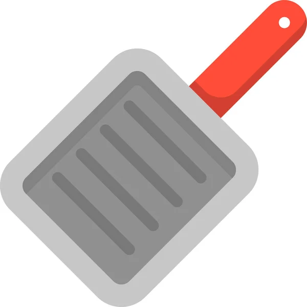 Ikon Panci Persegi Dapur Kitchenware Dalam Gaya Datar - Stok Vektor