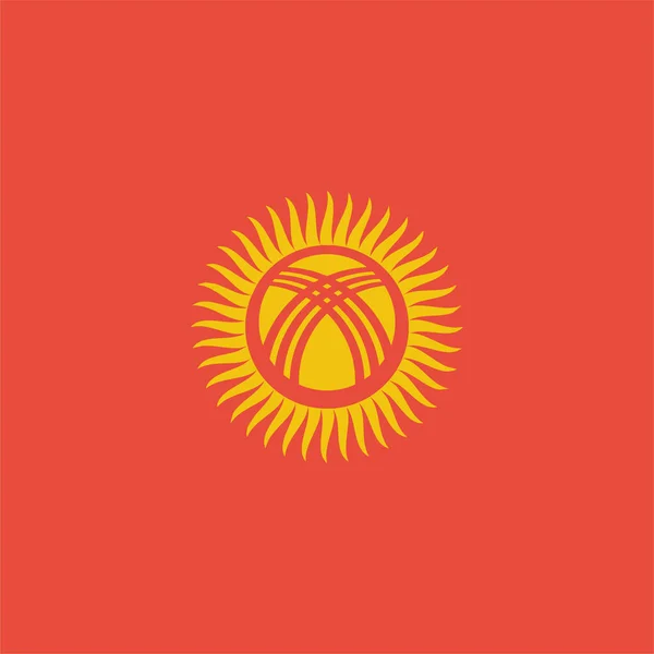 Country Flag Kyrgyzstan Icon Flat Style — Διανυσματικό Αρχείο