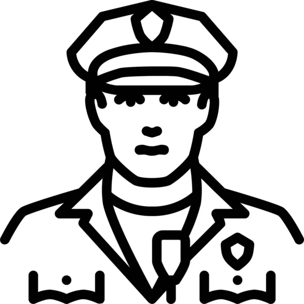 Polizisten Bewachen Polizei Ikone — Stockvektor