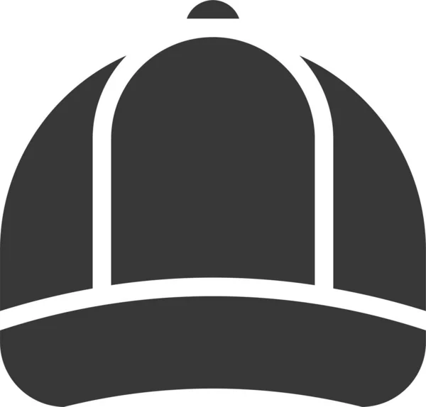 Şapka Giysi Simgesi Katı Stil — Stok Vektör