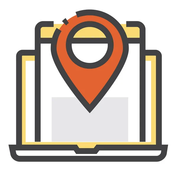 Maping Site Document Icon Filledoutline Style — Stockový vektor