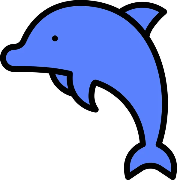 Ikona Zwierzęcia Delfina Kategorii Lato — Wektor stockowy