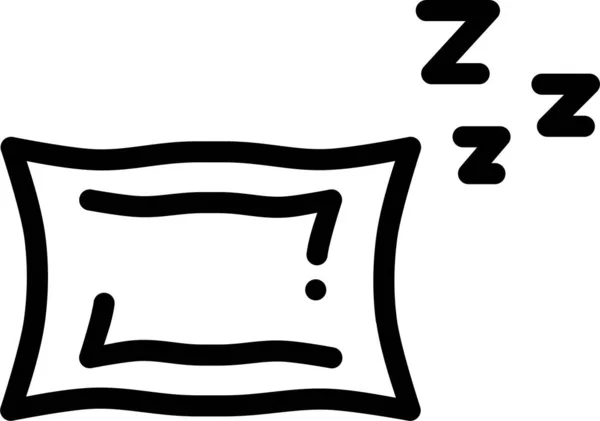 Pillow Sleep Sleeping Icon Outline Style — Stock vektor