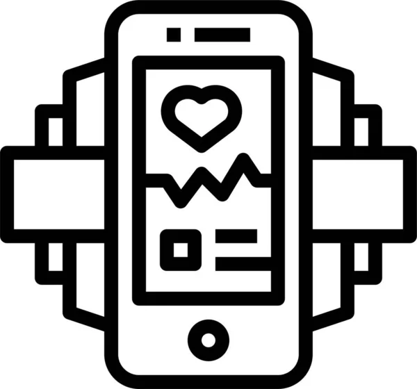Analysis Running Smartphone Icon Outline Style — Image vectorielle