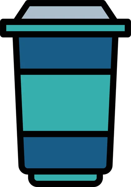 Koffiekopje Drinken Pictogram Filedoutline Stijl — Stockvector