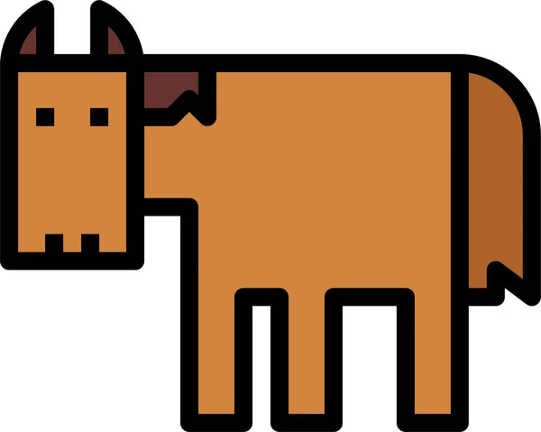 Animal Horse Life Icon Filledoutline Style — Wektor stockowy