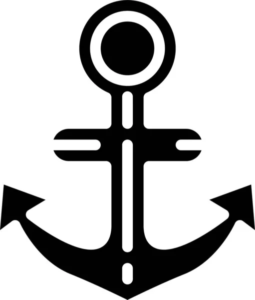 Anchor Navigation Tool Icon Solid Style — Archivo Imágenes Vectoriales