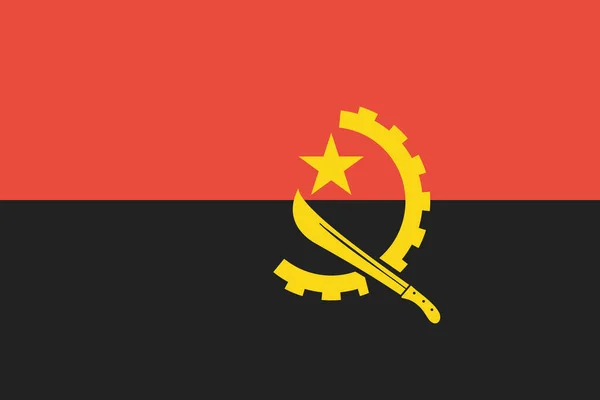 Ícone Bandeira País Angola Estilo Plano — Vetor de Stock