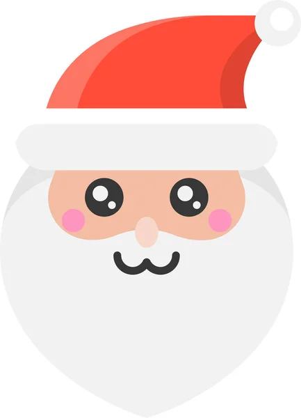 Icona Avartar Emoji Santa Stile Piatto — Vettoriale Stock