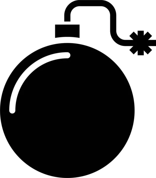 Detonación Bombas Icono Explosivo Estilo Sólido — Vector de stock