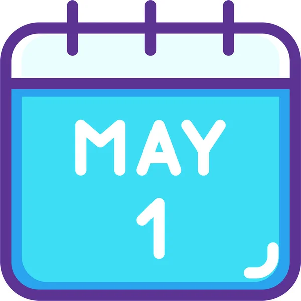 Calendar Labor May Icon Filledoutline Style — Διανυσματικό Αρχείο