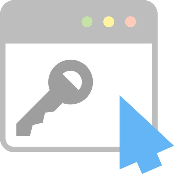 Cursor File Key Icon Flat Style — Διανυσματικό Αρχείο