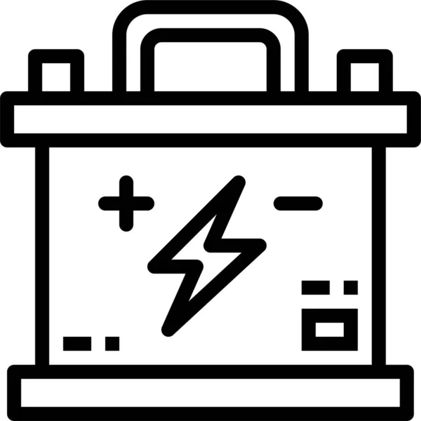 轮廓样式的电池启动器图标 — 图库矢量图片