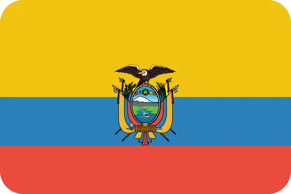 País Equador Bandeira Ícone Estilo Plano — Vetor de Stock