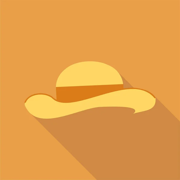 Accesory Cap Cowboy Icon Longshadow Style — Διανυσματικό Αρχείο