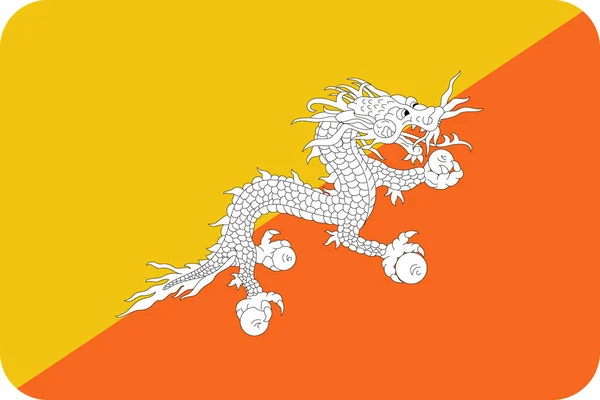 Bhutan Bhutanese Χώρα Εικονίδιο Επίπεδη Στυλ — Διανυσματικό Αρχείο