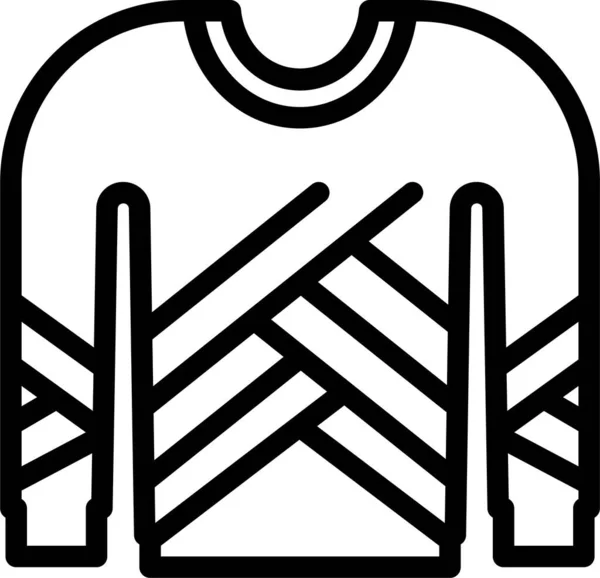 Clothing Knitted Sweater Icon Outline Style — ストックベクタ