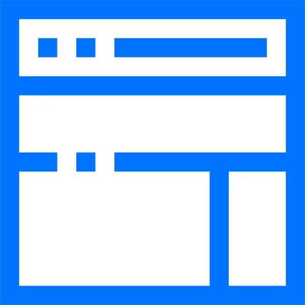 Icône Mise Page Diagramme Flux Navigateur — Image vectorielle