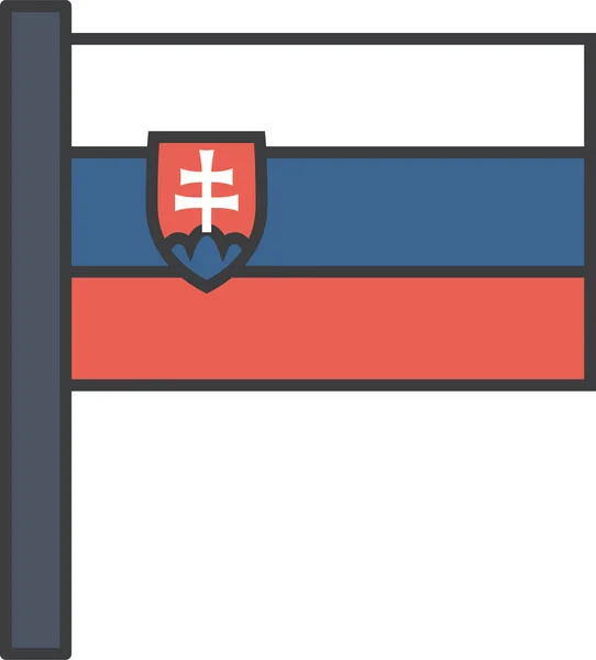 Иконка Европейского Флага Стиле Filledoutline — стоковый вектор