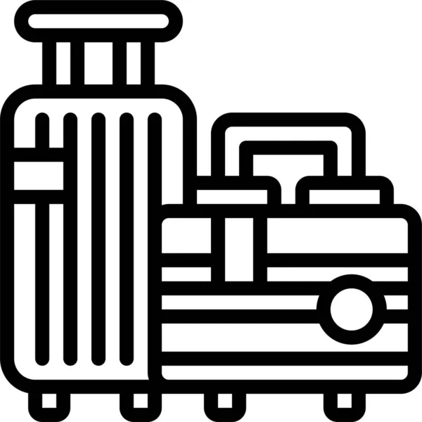 Ikona Walizki Bagażowej Zarysie — Wektor stockowy