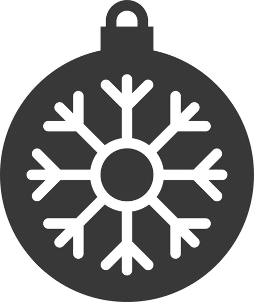 Kugelbaumkugel Weihnachtliche Ikone Solidem Stil — Stockvektor
