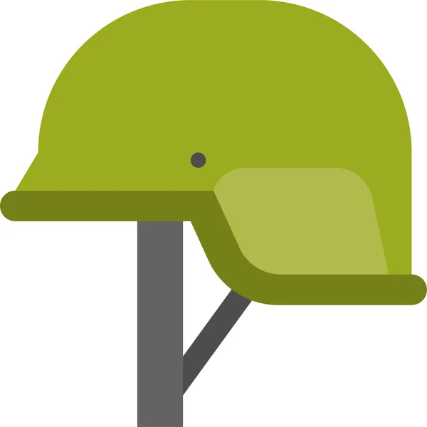Armee Helm Ausrüstung Ikone Flachen Stil — Stockvektor