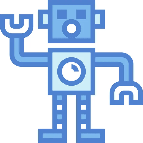 Droid Figura Robot Ikon Töltelékvázlatos Stílusban — Stock Vector
