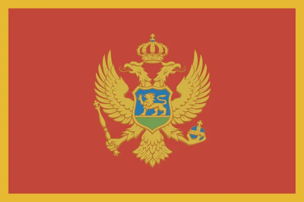 Tanda Negara Ikon Montenegro Dalam Gaya Datar - Stok Vektor