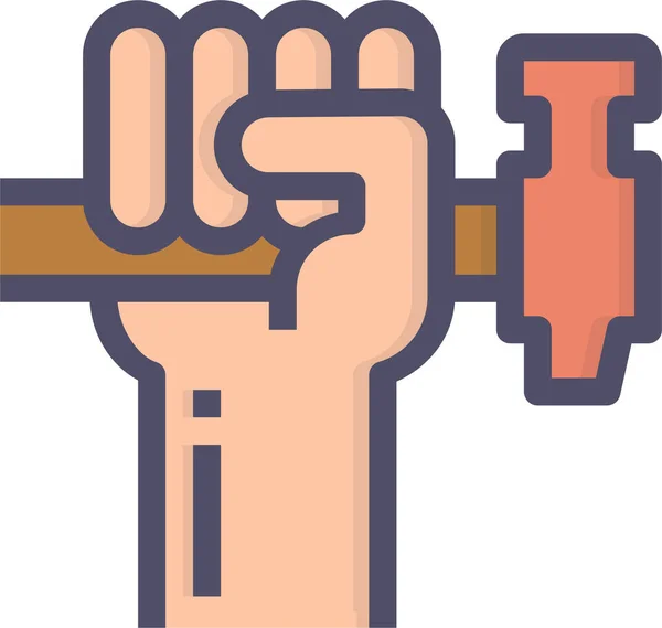 Icono Fuerza Los Derechos Laborales Estilo Filledoutline — Vector de stock