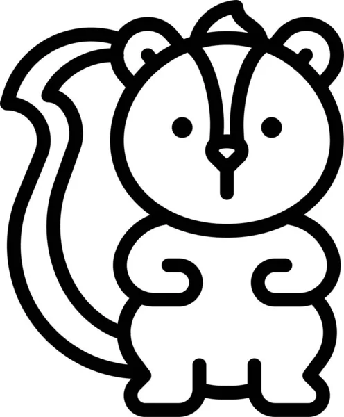 獾膨胀的尾巴臭鼬图标 — 图库矢量图片
