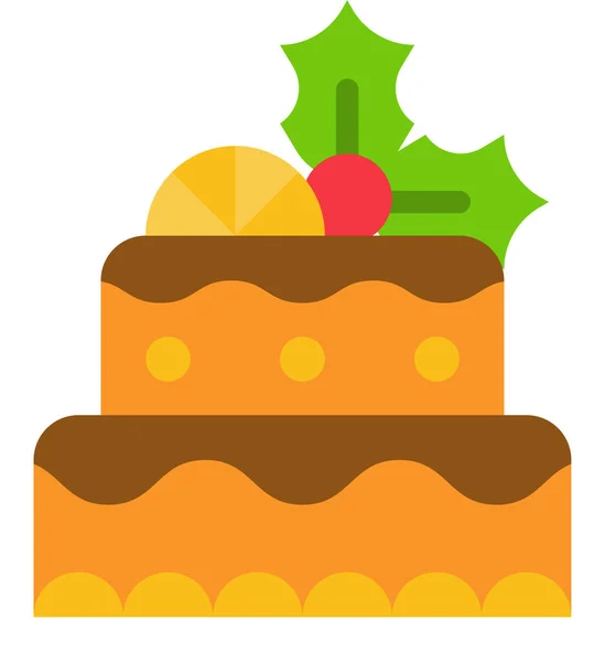 Cake Celebration Food Icon Flat Style — Stock Vector