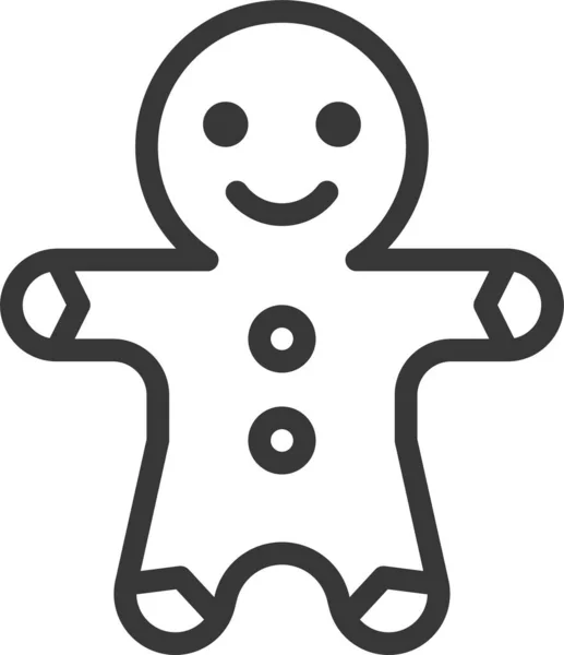 面包店圣诞姜饼图标的轮廓风格 — 图库矢量图片