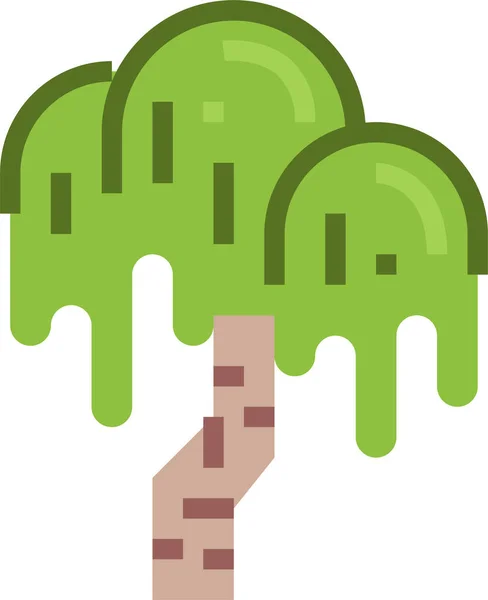 Icono Del Árbol Ecología Botánica Estilo Plano — Vector de stock